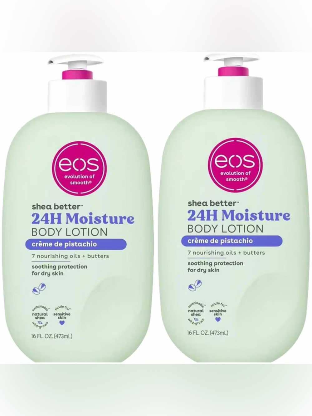 eos 24H Moisture Body Lotion Crème de Pistachio - 2 pk